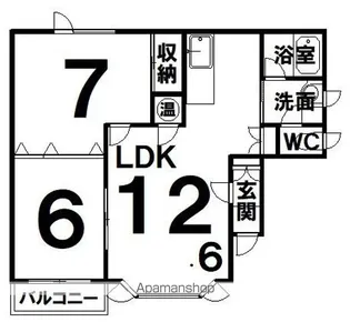 サンセミヨンB【2階】の間取り
